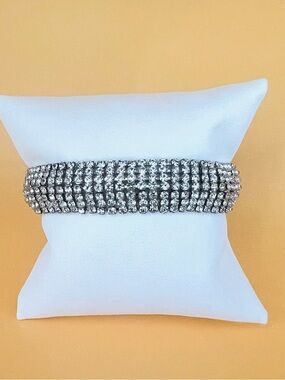 Rhinestone Bracelet - Silver Crystal Sparkle